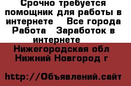 Срочно требуется помощник для работы в интернете. - Все города Работа » Заработок в интернете   . Нижегородская обл.,Нижний Новгород г.